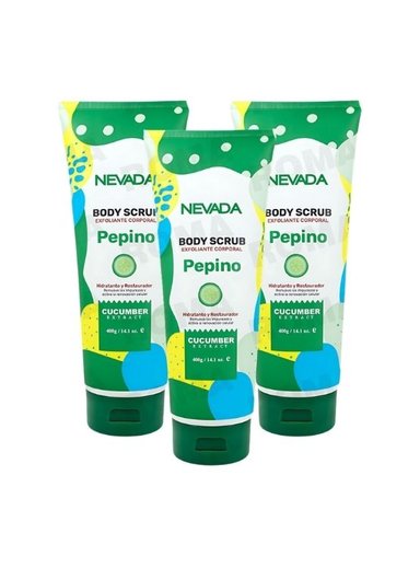 PACK 3 EXFOLIANTE CORPORAL DE PEPINO 400G NEVADA