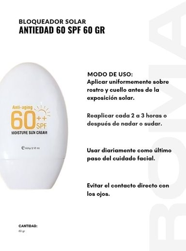 PACK 2 BLOQUEADOR SOLAR ANTIEDAD 60SPF 60G DR RASHEL - 3