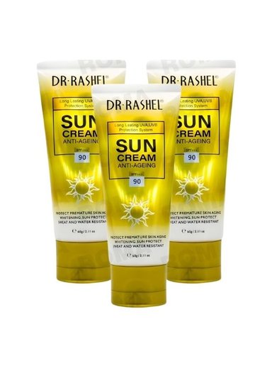 PACK 3 BLOQUEADOR SOLAR ANTIEDAD 90SPF 60G DR RASHEL