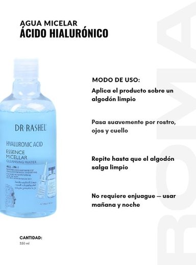 AGUA MICELAR ÁCIDO HIALURÓNICO 350ML DR RASHEL - 3