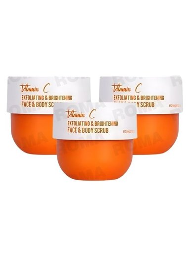 PACK 3 EXFOLIANTE CORPORAL Y FACIAL VITAMINA C 250G DR RASHEL