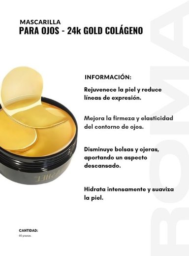 PACK 2 MASCARILLA PARA OJOS 24K GOLD COLÁGENO 60 PZS DR RASHEL - 2