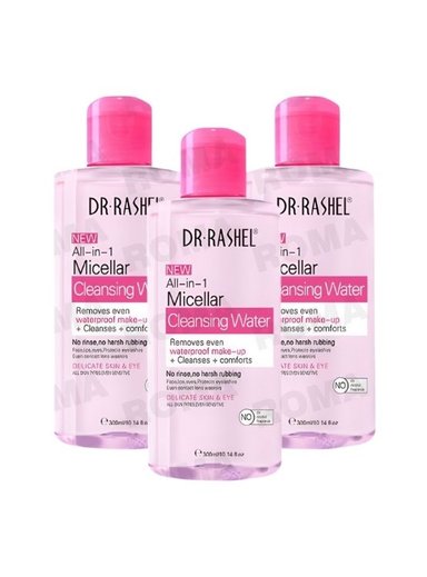 PACK 3 AGUA MICELAR LIMPIADOR ROSA 300ML DR RASHEL