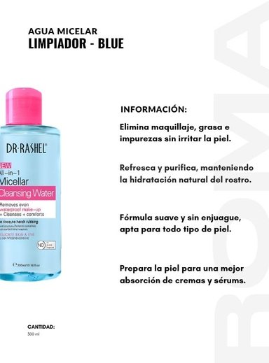 PACK 3 AGUA MICELAR LIMPIADOR BLUE 300ML DR RASHEL - 2