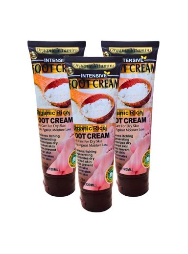 PACK 3 CREMA PARA PIES ARROZ 120ML WOKALI