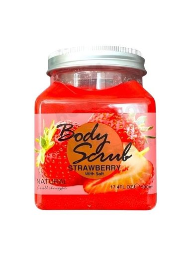 EXFOLIANTE CORPORAL BASE DE SAL DE MAR Y FRESA 500ML WOKALI