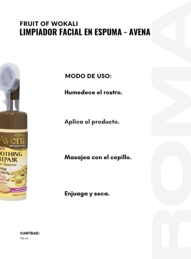 PACK 3 LIMPIADOR FACIAL EN ESPUMA AVENA 150ML WOKALI - 3