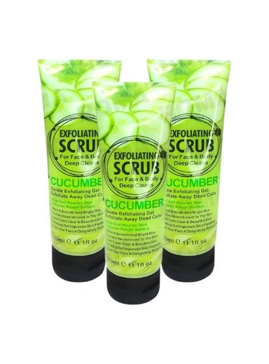 PACK 3 EXFOLIANTE FACIAL Y CORPORAL PEPINO 320ML WOKALI