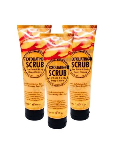 PACK 3 EXFOLIANTE FACIAL Y CORPORAL COLÁGENO 320ML WOKALI