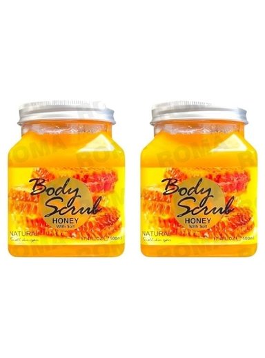 PACK 2 EXFOLIANTE CORPORAL BASE DE SAL DE MAR Y MIEL 500ML WOKALI