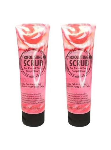 PACK 2 EXFOLIANTE FACIAL Y CORPORAL ROSAS 320ML WOKALI