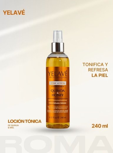 LOCIÓN TÓNICA DE QUINOA Y MIEL 240ML YELAVÉ
