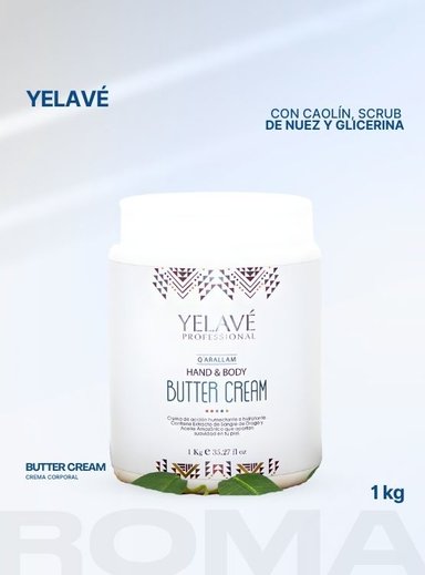 HAND Y BODY BUTTER CREAM 1KG YELAVÉ