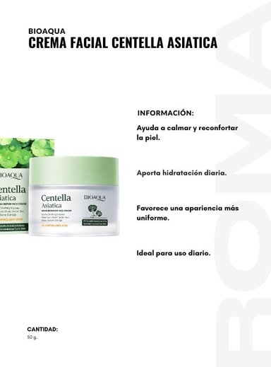 CREMA FACIAL CENTELLA ASIATICA 50G BIOAQUA - 2
