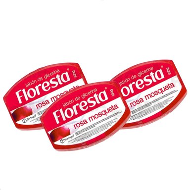 PACK 3 JABÓN CON GLICERINA ROSA MOSQUETA 100G FLORESTA