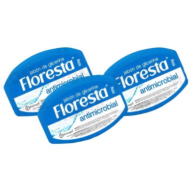 PACK 3 JABÓN CON GLICERINA ANTIMICROBIAL 100G FLORESTA