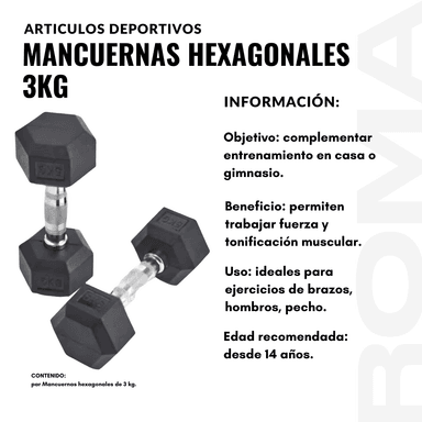MANCUERNAS HEXAGONALES 3KG - 2