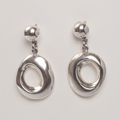 ARETE DE PLATA OVALADO MEDIANO