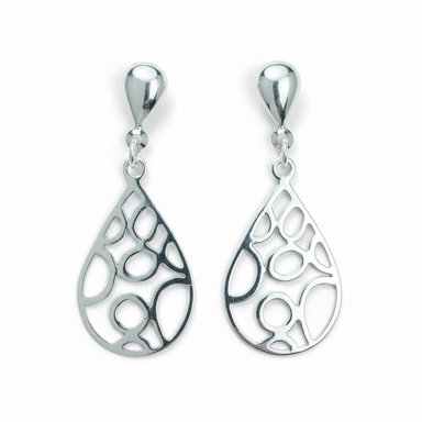 ARETE DE PLATA GOTA PLANA CON DISEÑO