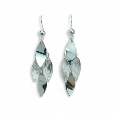 ARETE DE PLATA COLGANTE HOJAS PEQUEÑAS VARIAS