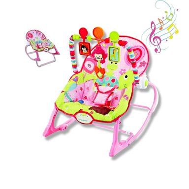 SILLA MECEDORA VIBRADORA MUSICAL ROCKER FUCSIA PARA BEBÉ