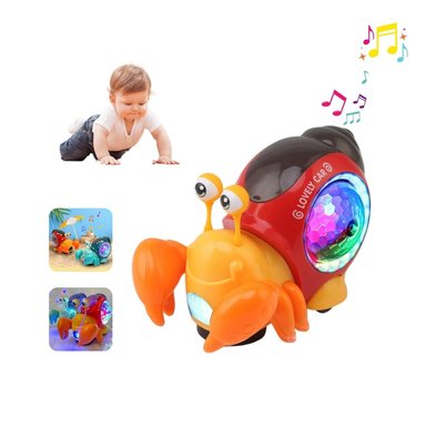 CANGREJO MUSICAL ROJO DE JUGUETE CON LUCES LED PARA BEBÉ