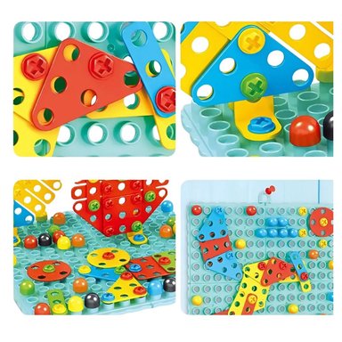SET DIDÁCTICO MOSAICO CON TALADRO 262 PZS PARA NIÑO - 3