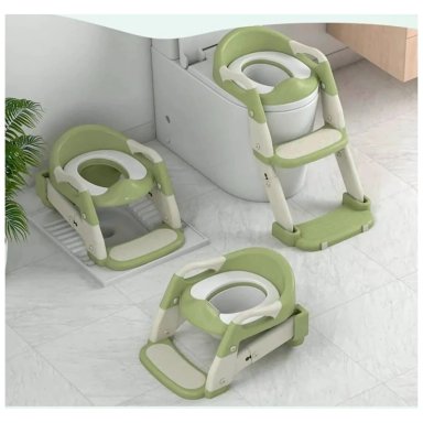 ESCALERA CON BACÍN DE ENTRENAMIENTO VERDE 2 EN 1 PARA BEBÉ