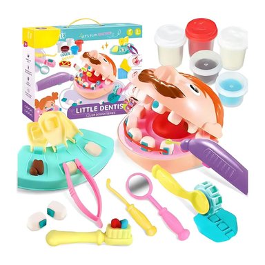 JUEGO DIDÁCTICO DENTISTA PLASTILINAS Y MOLDES PARA NIÑOS