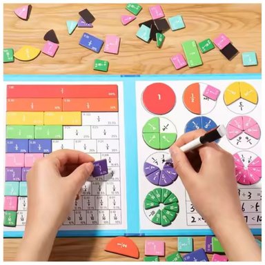 Libro de Fracciones Magnéticas Montessori para Niños Aprendizaje Matemático - 4