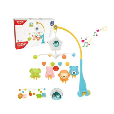 MÓVIL MUSICAL ESTRELLITA PROYECTOR Y ANIMALITOS PARA BEBÉ