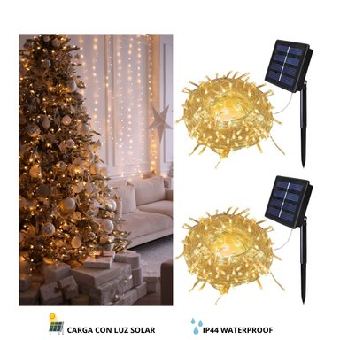 PACK X2 LUCES NAVIDEÑAS LINEALES DE 18 METROS LUZ CÁLIDA