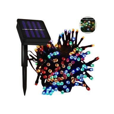 LUCES LED NAVIDEÑAS MULTICOLOR CON PANEL SOLAR -10 MTS