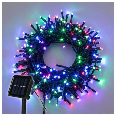 LUCES LED NAVIDEÑAS MULTICOLOR CON PANEL SOLAR -20 MTS