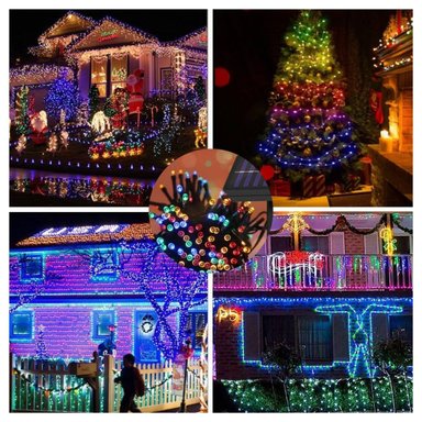 LUCES LED NAVIDEÑAS MULTICOLOR CON PANEL SOLAR -20 MTS - 4