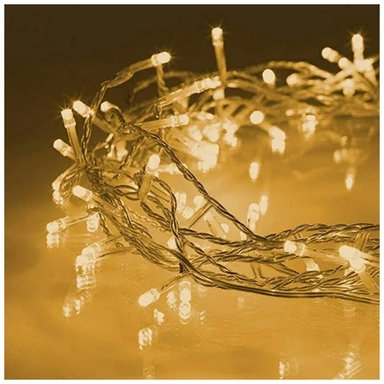 LUCES LED NAVIDEÑAS ÁMBAR CON PANEL SOLAR -18 MTS LUZ CÁLIDA - 2