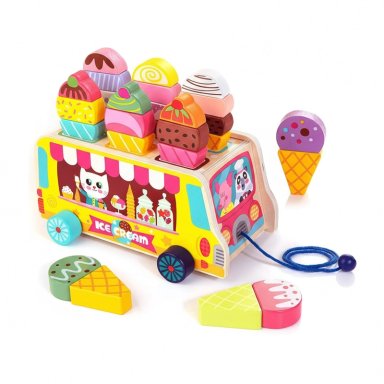 JUGUETE MONTESSORI CAMIÓN HELADOS ARMABLES DE MADERA PARA NIÑOS
