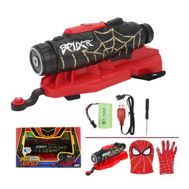 LANZADOR DE HIDROGEL SPIDER-MAN RECARGABLE + MÁSCARA Y GUANTE - KIT COMPLETO DE SUPERHÉROE
