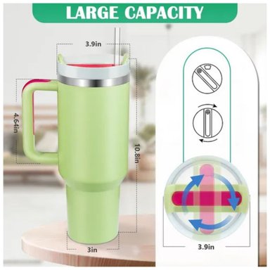 VASO TÉRMICO 40OZ DISEÑO BRAINROT MEME TRALALERO 1200ML CON ASA Y SORBETE - 6