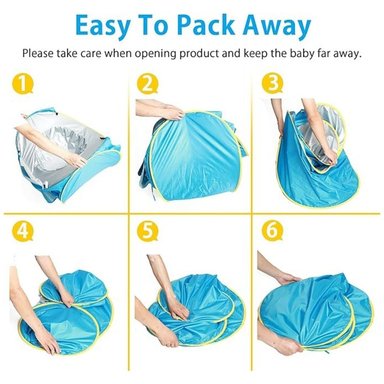 CARPA CON MINI PISCINA CELESTE UV UPF 50+ PARA BEBÉ NIÑO - 4