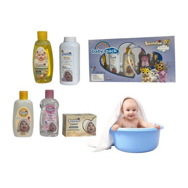 KIT DE ASEO PARA BEBÉ SANTOLEE BABY PACK X 5 PZS CUIDADO COMPLETO - NIÑO - 1