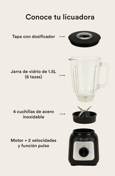 LICUADORA PREMIUM BELESSI – POTENCIA Y DISEÑO ELEGANTE PARA CADA PREPARACIÓN. - 6