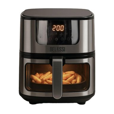 AIRFRYER BELESSI CON PANTALLA DIGITAL, CAPACIDAD DE 4.5LT Y VENTANA DE VISUALIZACIÓN CON LUZ.