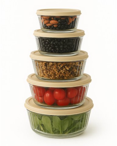 SET X10 TAPERS HERMÉTICOS DE VIDRIO CON TAPA