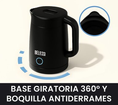 HERVIDOR ELÉCTRICO BELESSI 2.3L – CAPACIDAD XL, HIERVE RÁPIDO PARA TODA LA FAMILIIA. - 5
