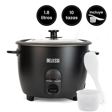 OLLA ARROCERA ELÉCTRICA BELESSI 1.8L + ACCESORIOS – COCINA FÁCIL, IDEAL PARA TODA LA FAMILIA