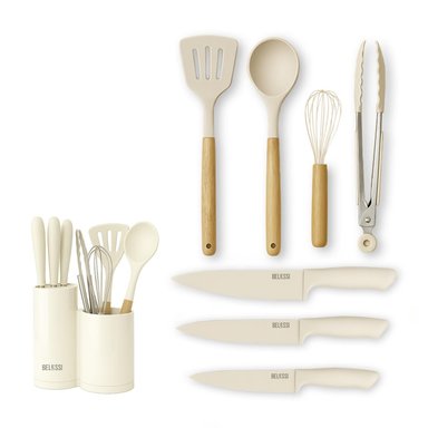 SET DE 8: UTENSILIOS DE COCINA + CUCHILLOS + ORGANIZADOR BELESSI – TODO LO ESENCIAL, SIEMPRE A LA MA