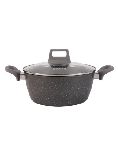 CACEROLA 24CM ALUMINIO FORJADO CON TAPA DE VIDRIO