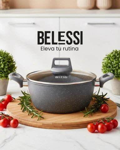 CACEROLA 24CM ALUMINIO FORJADO CON TAPA DE VIDRIO - 7