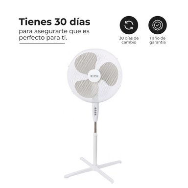 VENTILADOR PEDESTAL 16', 45W, 3 VELOCIDADES BLANCO - 6